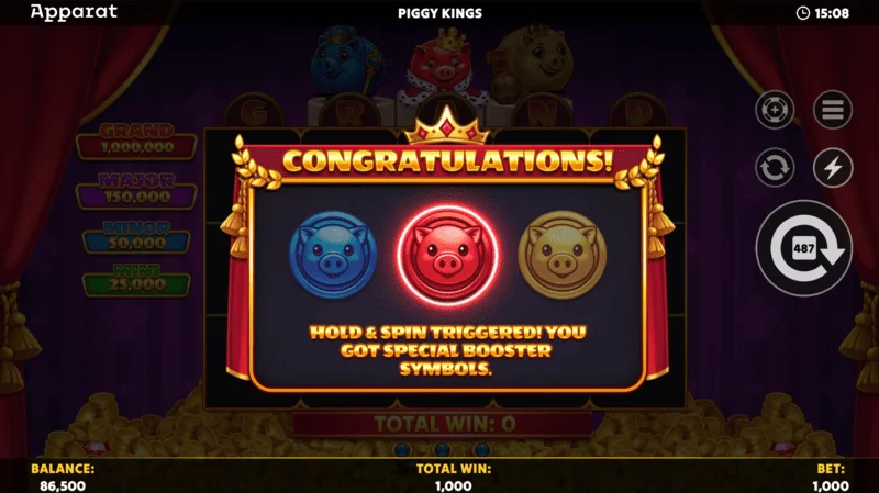 Piggy Kings - rotiri gratuite cu Crown Scatter